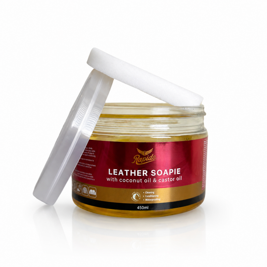 Leather Soapie met spons