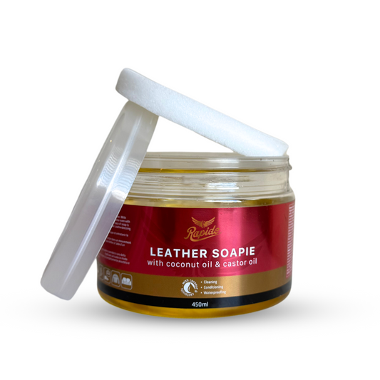 Leather Soapie met spons