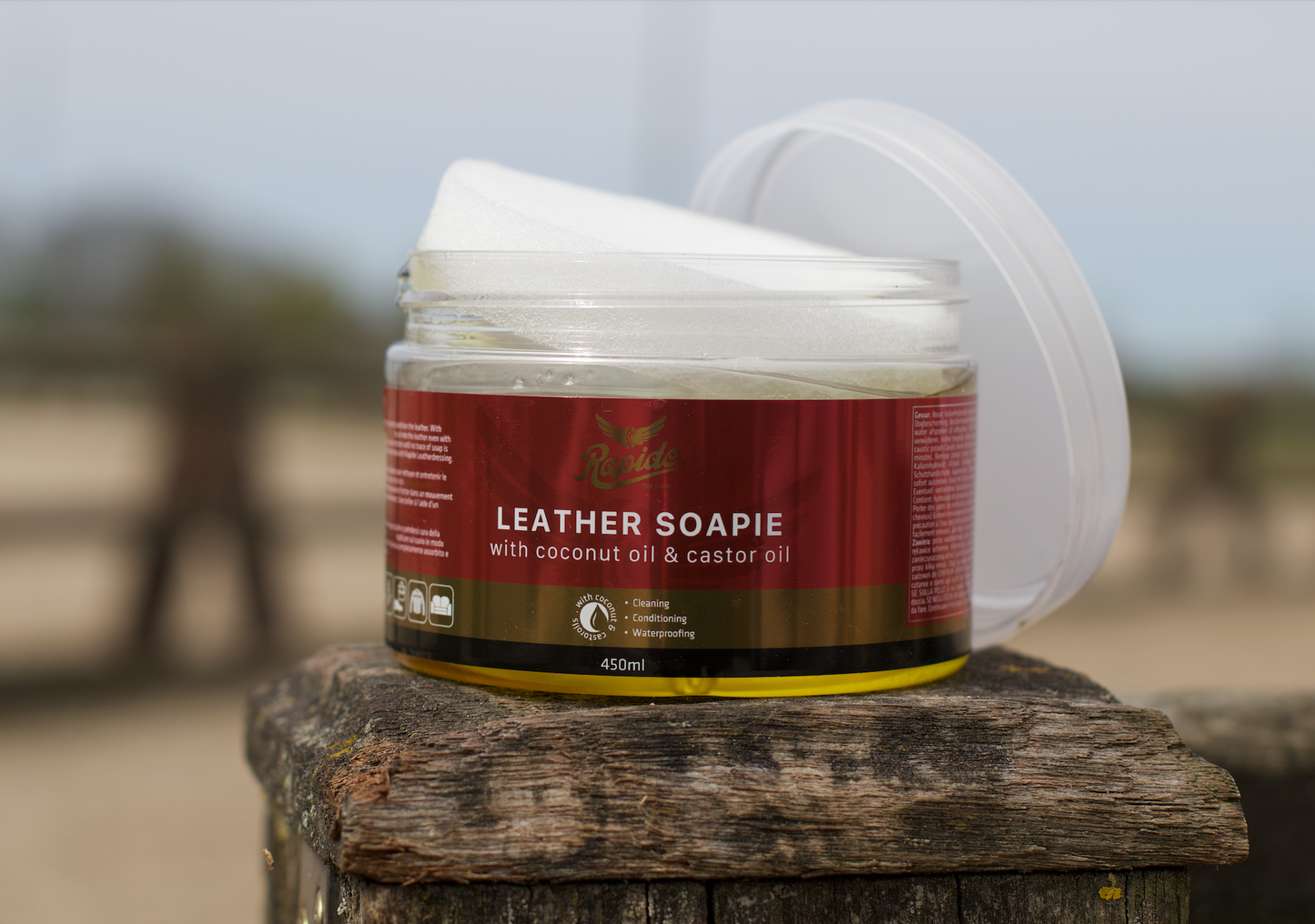 Leather Soapie met spons