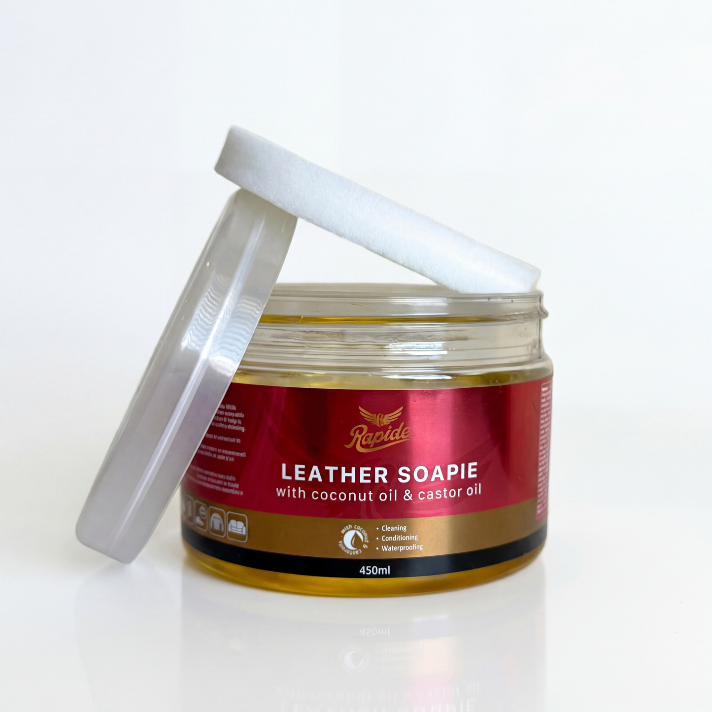 Leather Soapie met spons